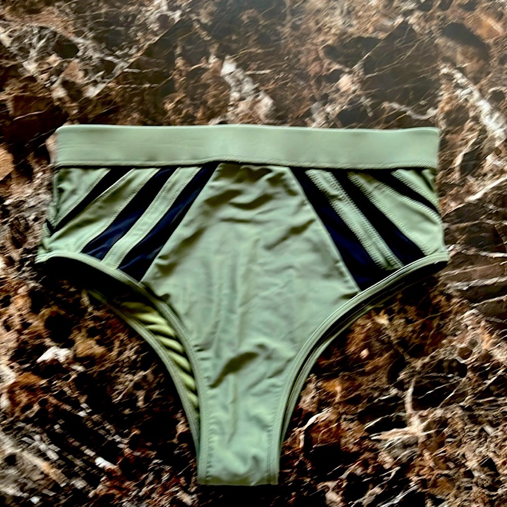 High Waisted Green Bikini Bottoms, Express size medium